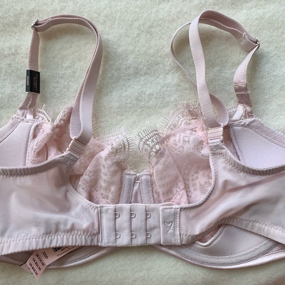 NWT. Victoria’s Secret bra and panty set. Pink with sequins. 32DD, XS (panty). - Picture 2 of 5